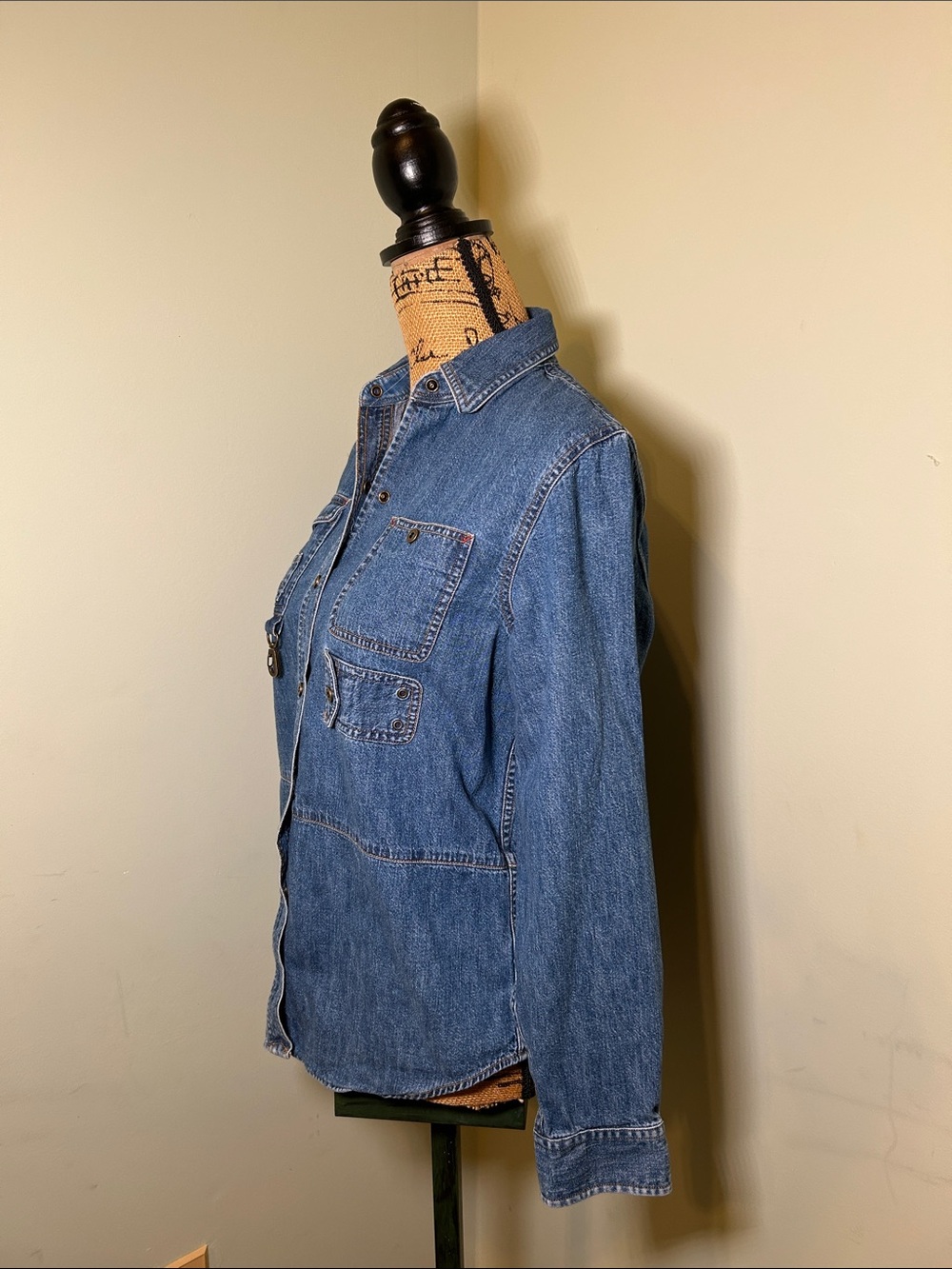 Ralph Lauren Jeans Co Snap Button Down Denim Utility Shacket Shirt 4 - Picture 2 of 14